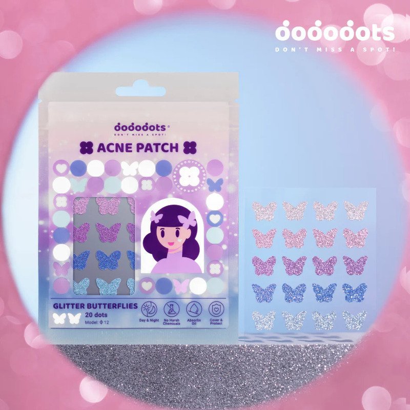 Dododots - Patch Glitter Butterflies 20 unidades